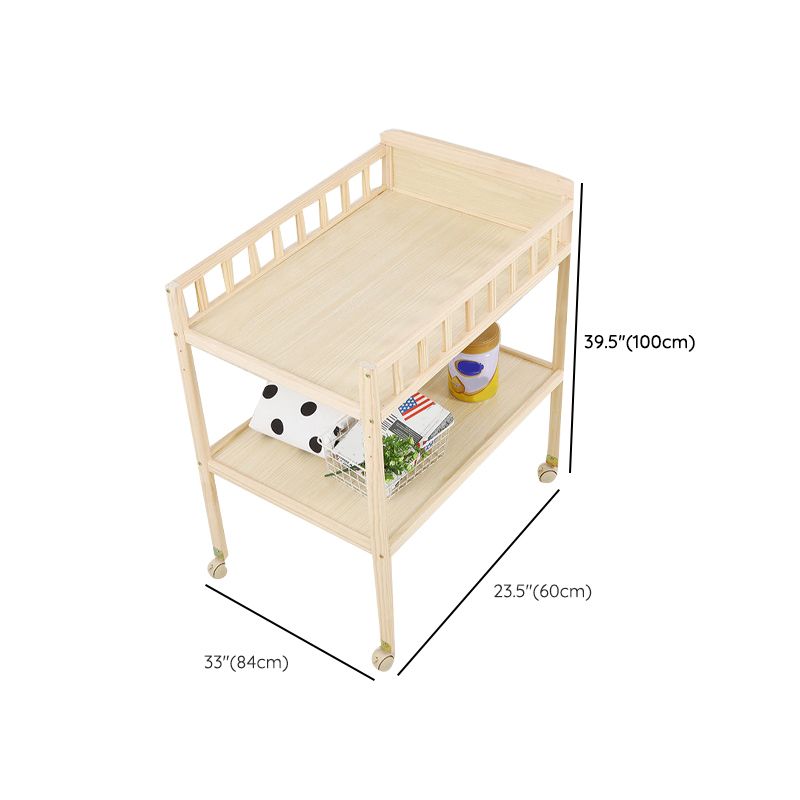 Wooden Baby Changing Table Modern Changing Table with Shelf and Changing Pad