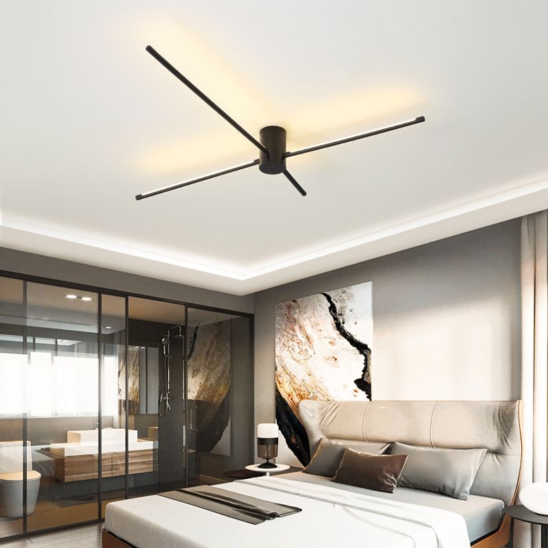 Strips Semi Flush Mount Light Modern Style Metal LED Semi-Flush Mount Ceiling Light