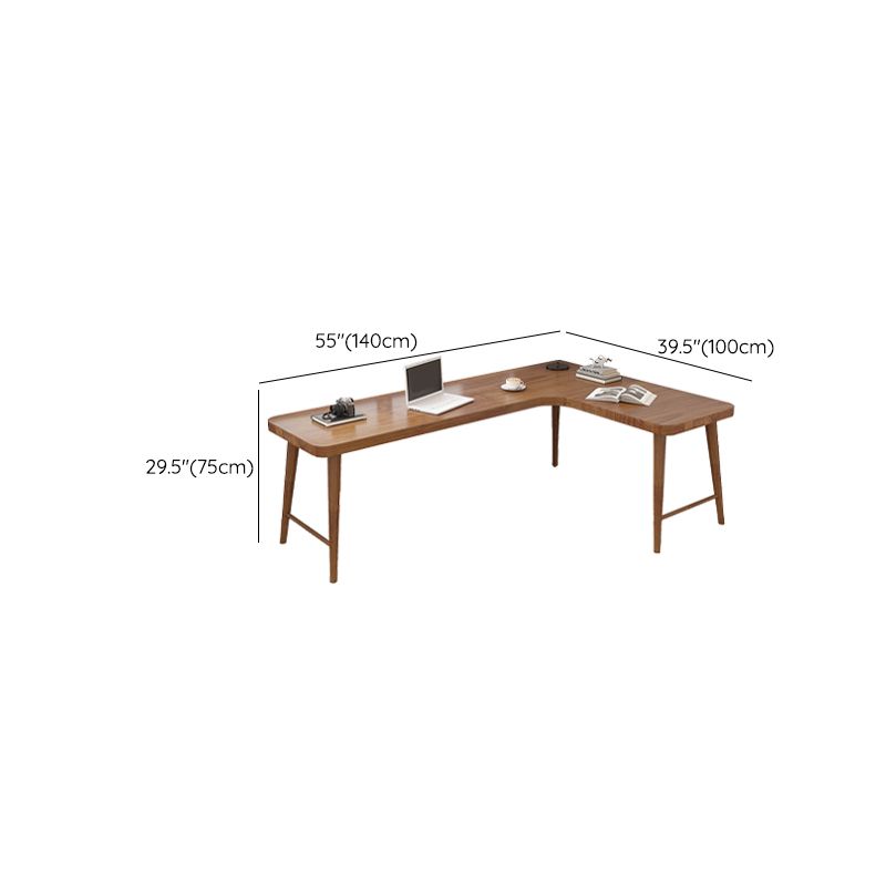 Solid Wood Writing Desk Modern 29.53-inch Tall Office Desk with H-Base