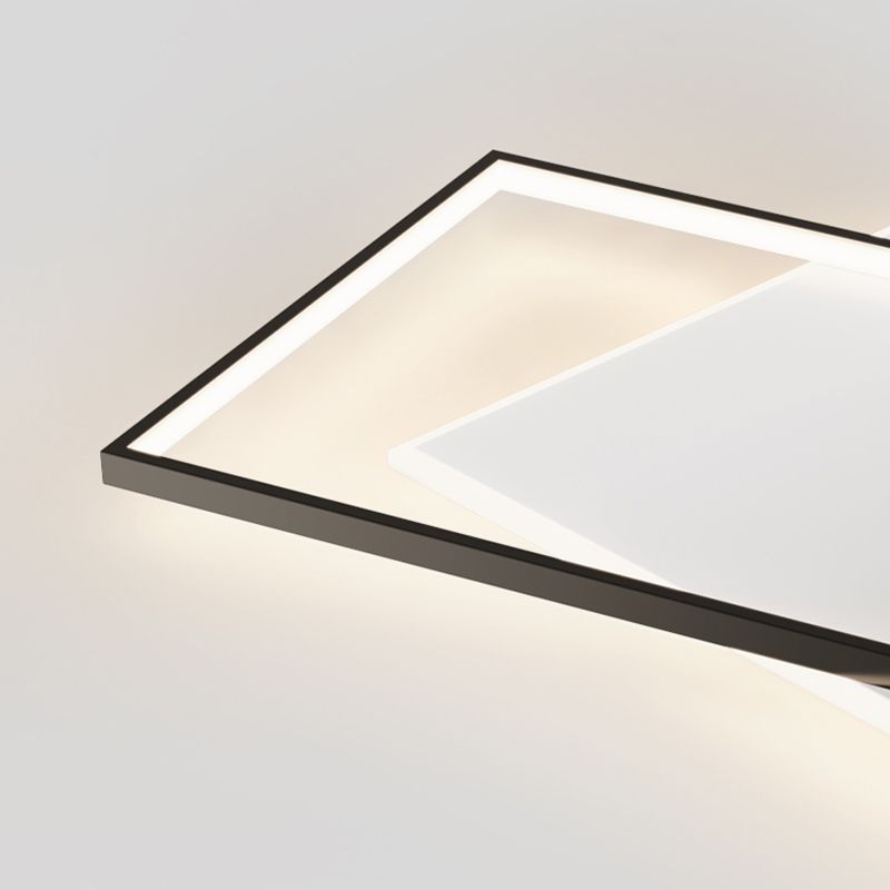 Montaggio semifulto a LED in alluminio rettangolare in moderno luce acrilica con piuma in stile conciso per soggiorno