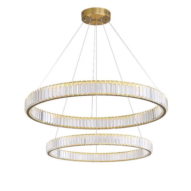 Ring à anneau ultra-moderne LED Chandelier LAMPE CRISTAL SUSPENSION PENDANT POUR LE SOIR