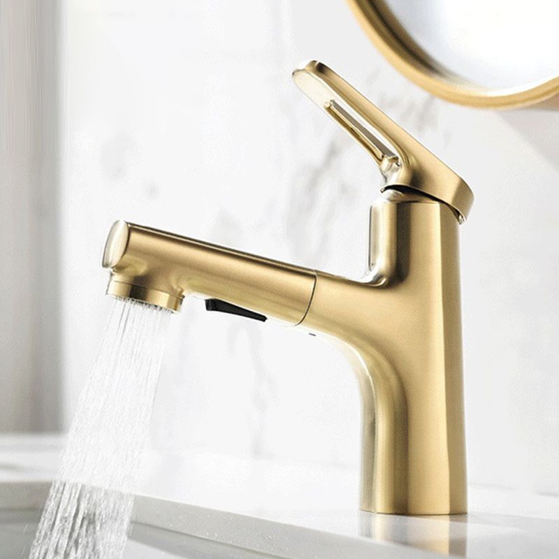 Contemporary Copper Vessel Faucet Lever Handles Retractable Low Arc Vessel Faucet