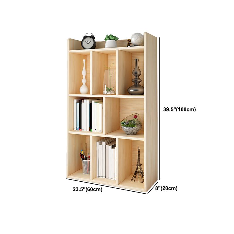 Modern Closed Back Wood Book Shelf Natural 8"W Home Bookcase