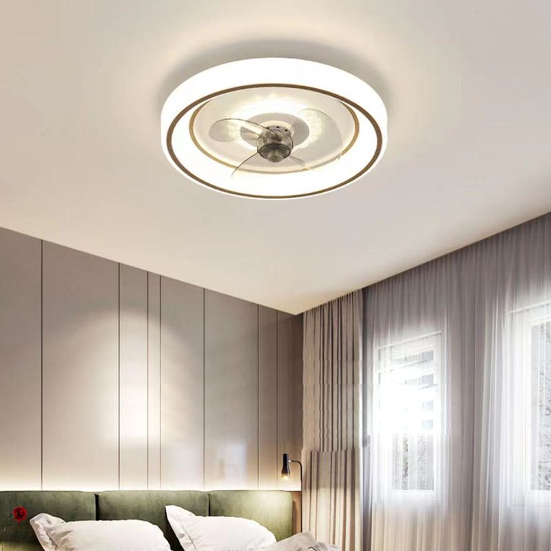 Geometric Dining Room Ceiling Fan Lighting Acrylic Minimalist LED Semi Flush Mount