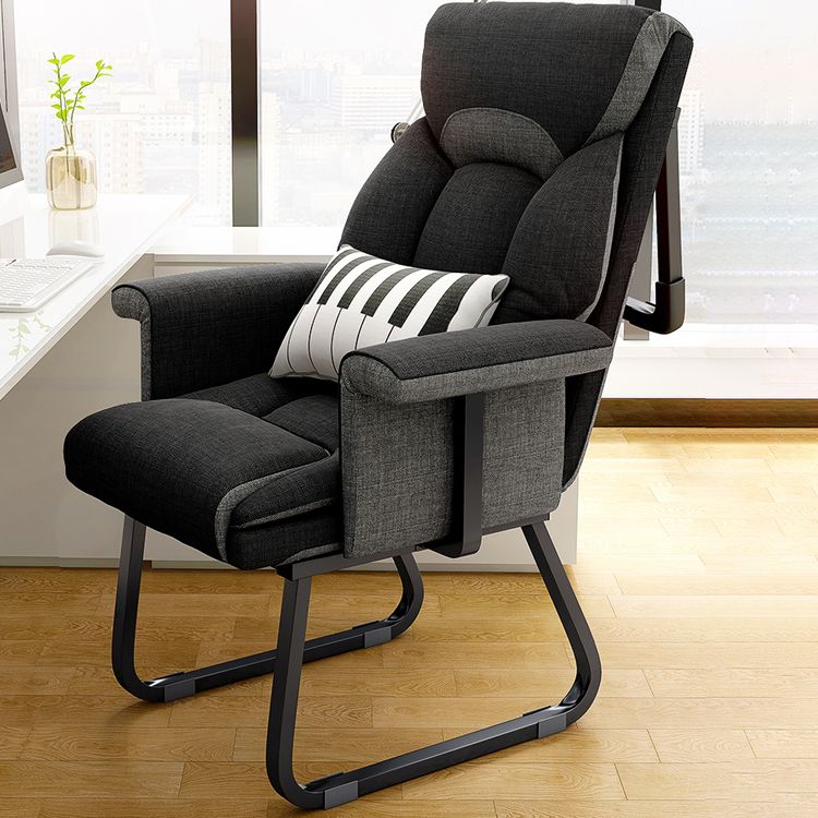 Contemporary Recliner Chair Indoor in Linen Blend/ Faux Leather