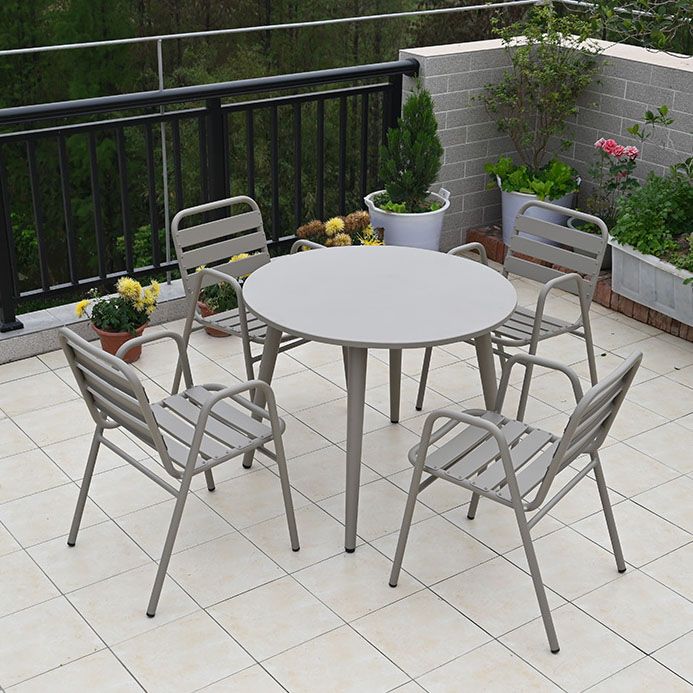 Contemporary Metal Dining Chair Open Back Outdoors Dining Chairs