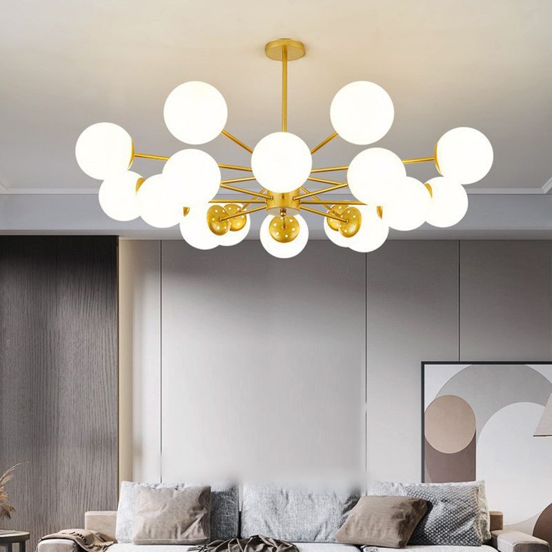 Ball Hanging Light Kit Modern Style Glass Multi Lights Chandelier Lamp