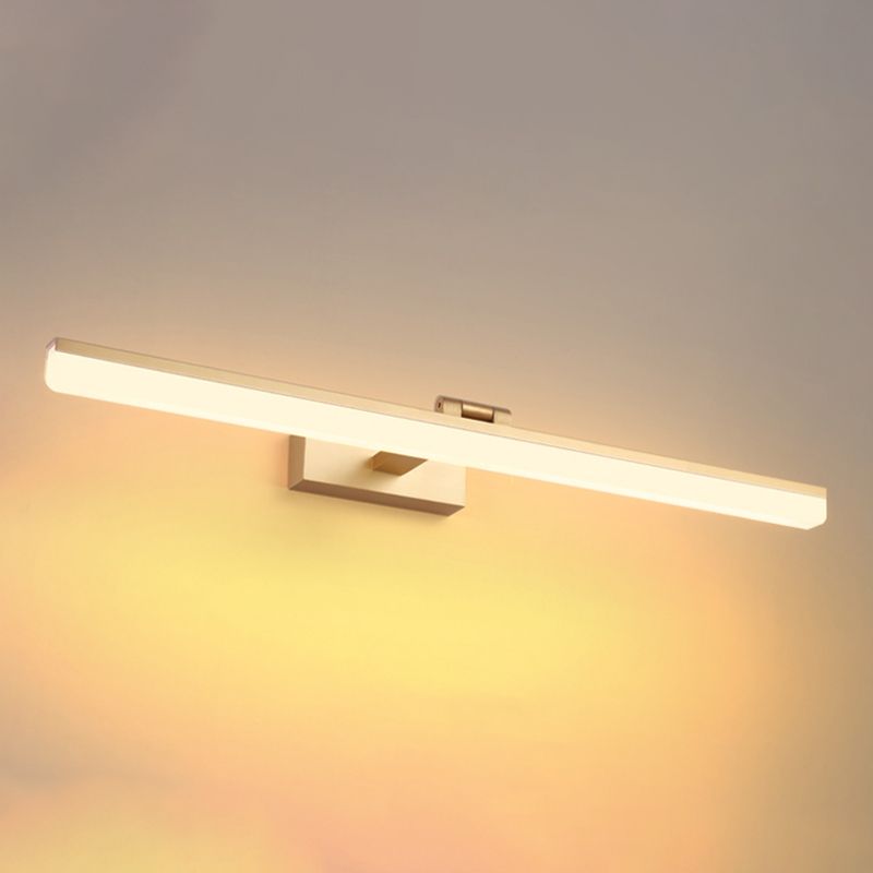 Linear Shape Vanity Light Contemporary Style Metal 1 Light LED Mirror Light for Bathroom