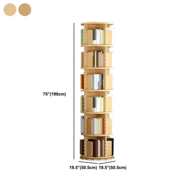 Vertical Closed Back Bookcase 19.9" Wide Pine Bookshelf Natural