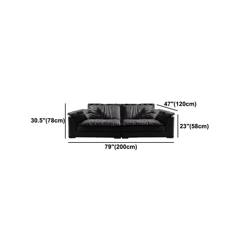 Contemporary Pillow Top Arm Sofa 30.7" H Faux Leather Sofa & Chaise