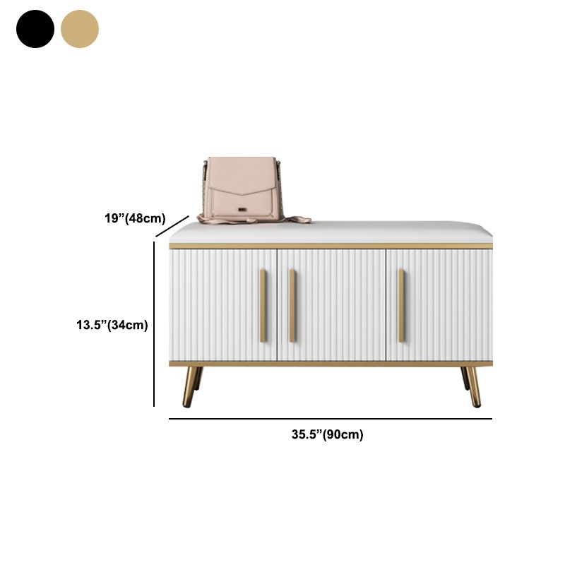 13.4" W Glam Cushioned Seating Bench Manufactured Wood Entryway Bench