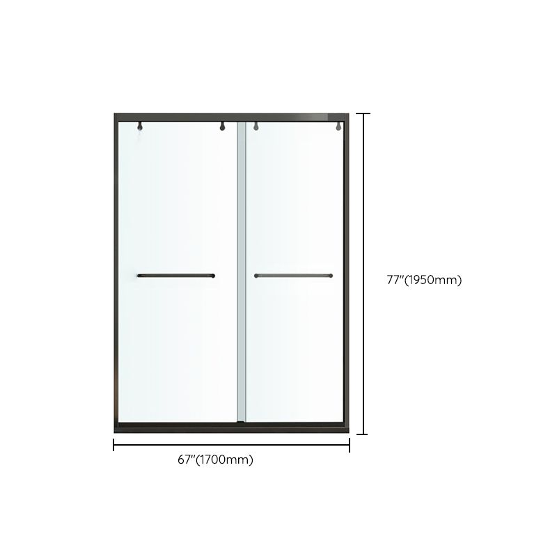 One-shaped Semi-frameless Double Sliding Shower Door, Bathroom Tempered Glass Door