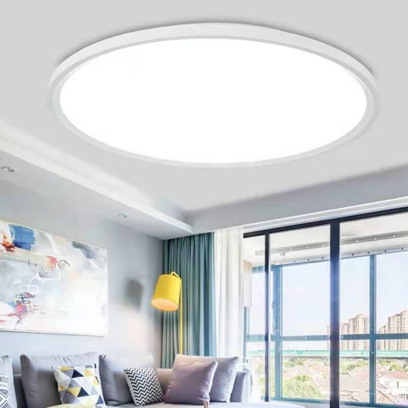 Nordic Minimalist Style Round LED Ceiling Light Ultra Thin Design Flush-mount Lighting Fixture for Bedroom Study Room