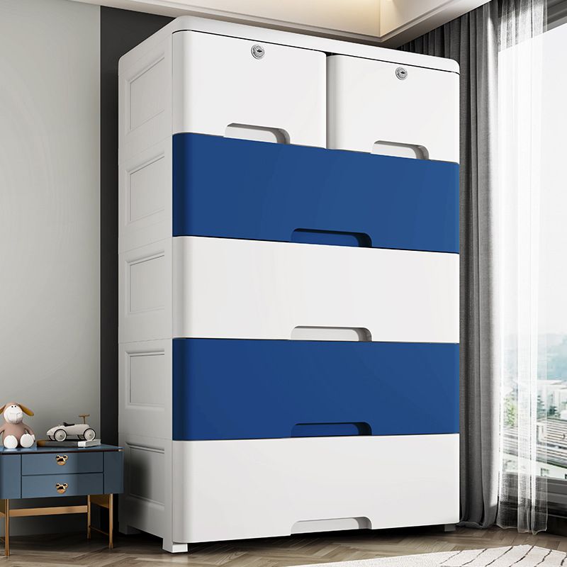 Modern Kids Dressers Plastic Vertical Nursery Dresser with Drawers