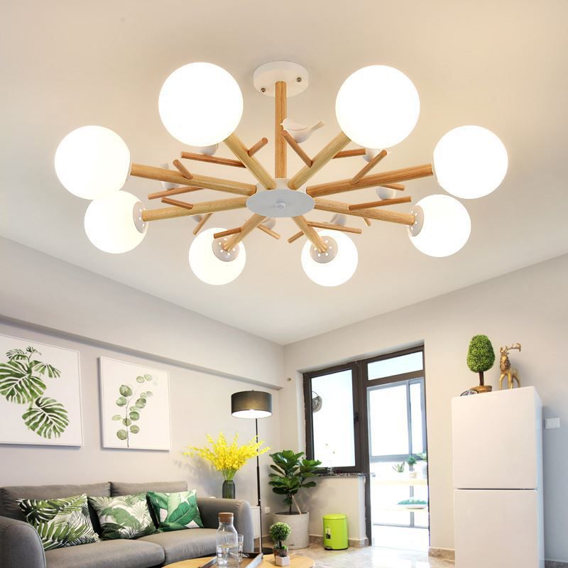 Creative Glass Ball Shade Ceiling Light Contemporary Glass Flush Mount Light Fixture