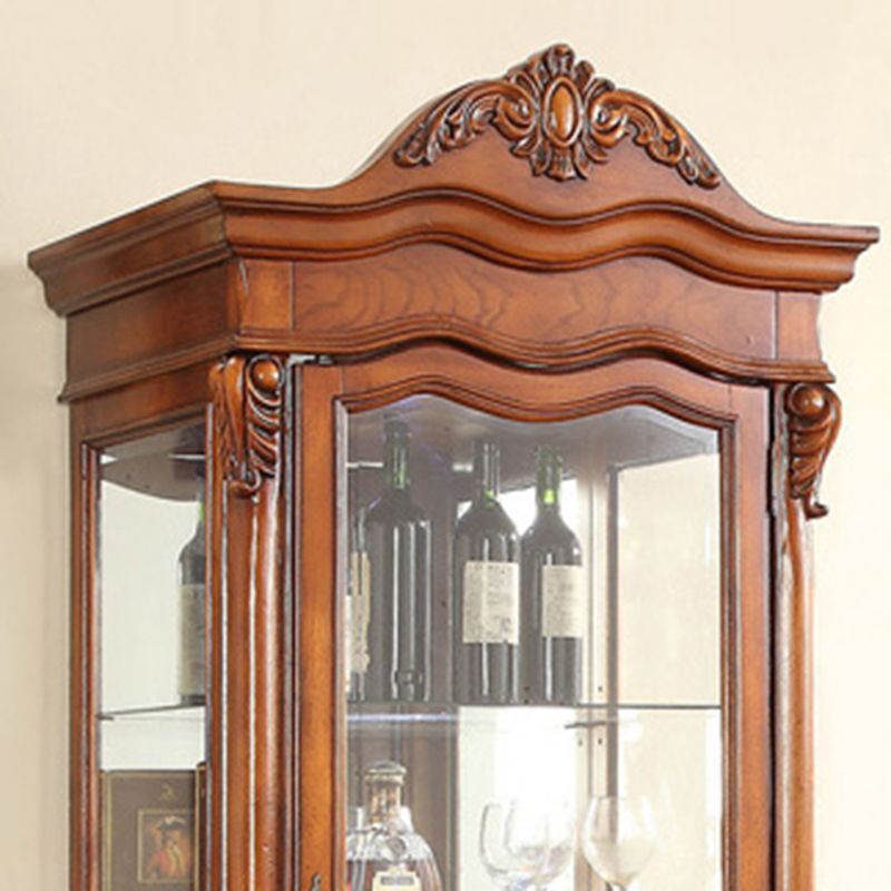 Traditional Solid Wood Display Cabinet Multi-shelf Buffet Cabinet for Dining Room