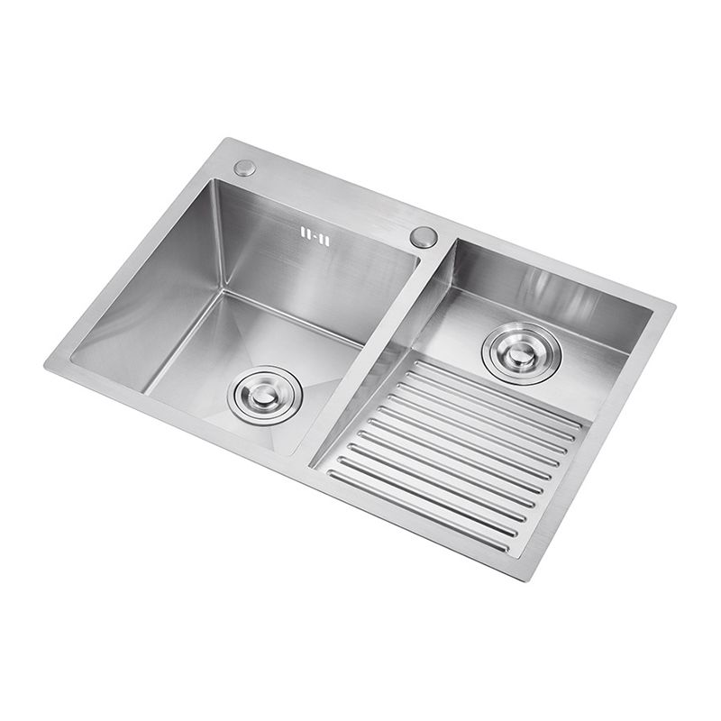 Modern Kitchen Sink Stainless Steel Double Sink with Accessories and Faucet Workstation