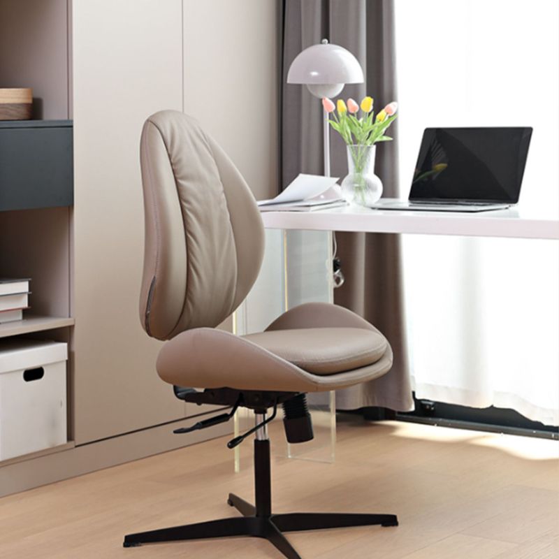 Modern Faux Leather Desk Chair Armless Conference Chair for Office