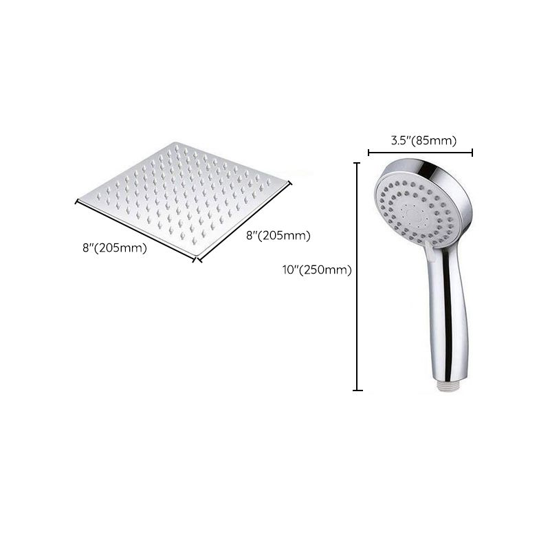 Modern Pull down Dual Shower Head Square High Arch Shower Head Combo