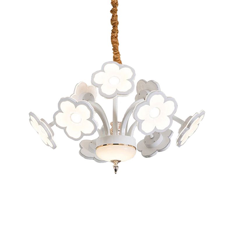 6/8/9/12 Fleurs LED Blanc Light Chandelier Éclairage