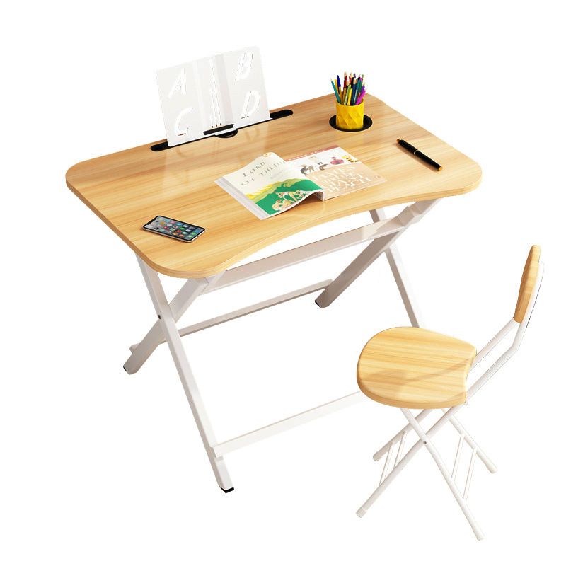 Wooden Top Lap Desk and Chair Kids Writing Desk Metal Base Child Desk