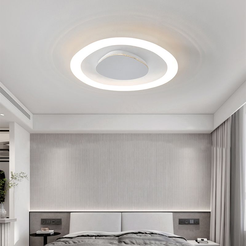 Single Modernism White Flush Mount Lighting LED Ceiling Light for Bedroom