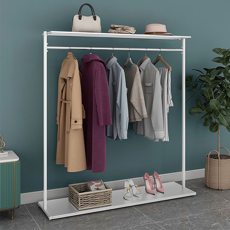 Simple Coat Rack Pure Color Metallic Free Standing Coat Rack With Shelves