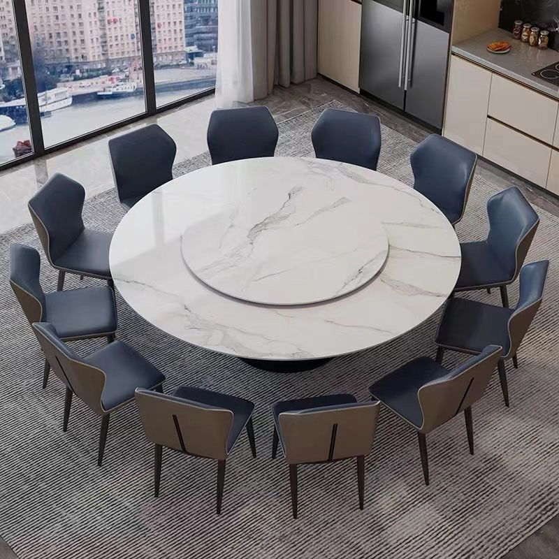 Round Standard Height Dining Table Contemporary Stone Top Dining Table