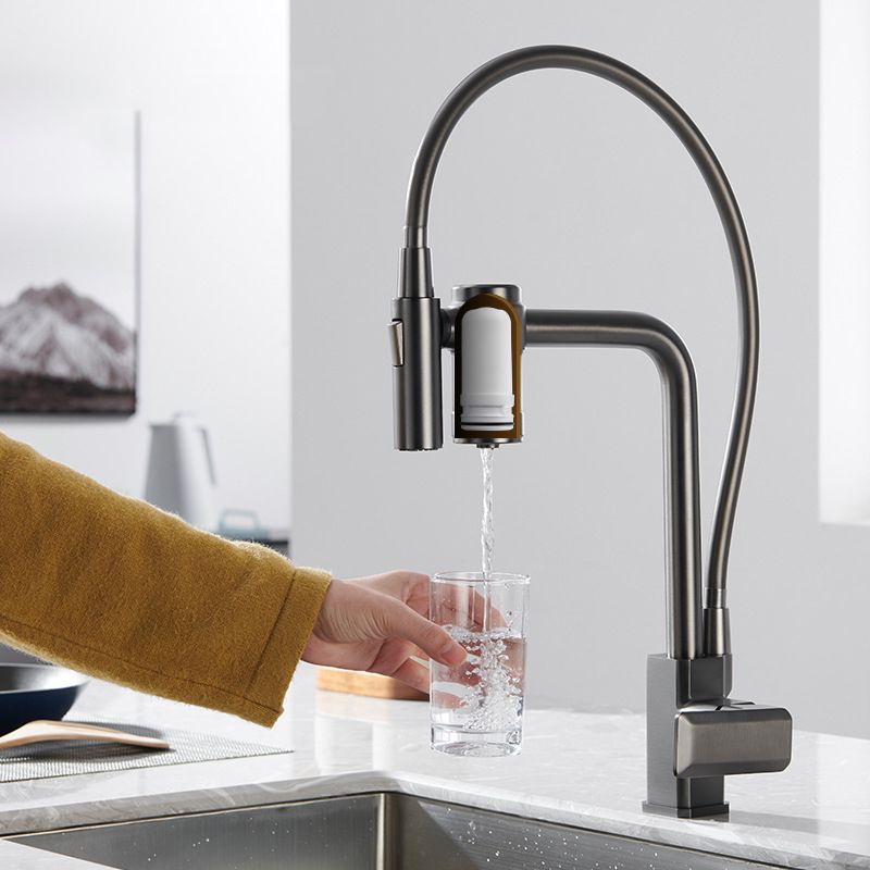 Single Handle Kitchen Faucet with Supply Lines Kitchen Sink Faucet with Pull down Sprayer