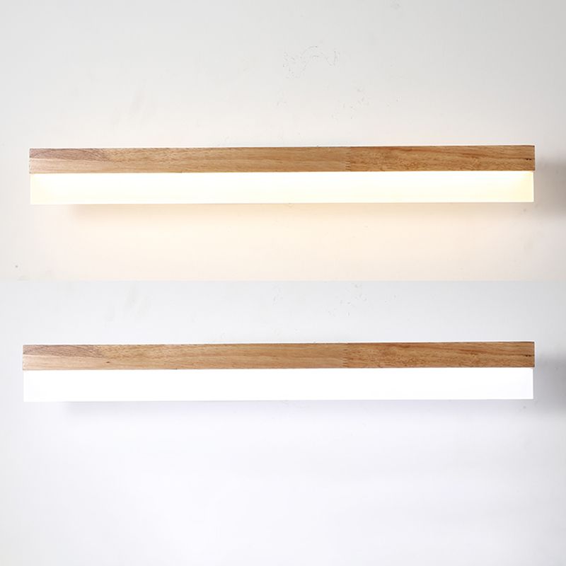 1 luces de pared de tocador lineal claro estilo moderno tocador de madera apliques de pared