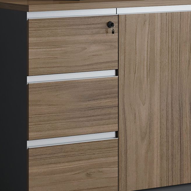 Nordic Style Lateral File Cabinet Wood File Cabinet with Locking Storage