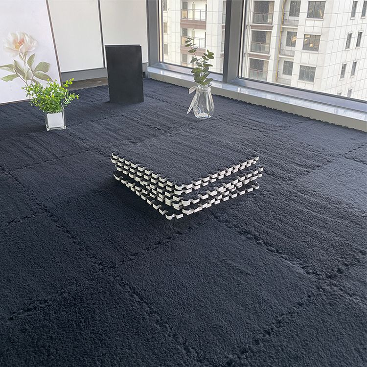 Dark Color Level Loop Carpet Tile Non-Skid Interlocking Bedroom Carpet Tiles