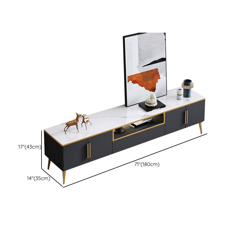 Glam TV Stand Console Open Storage Media Console TV Stand with Drawers