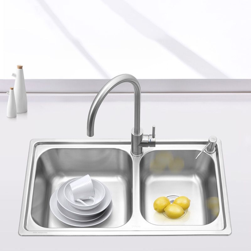 Stainless Steel Kitchen Sink Modern Kitchen Sink with Double Sink(Not Included Faucet)