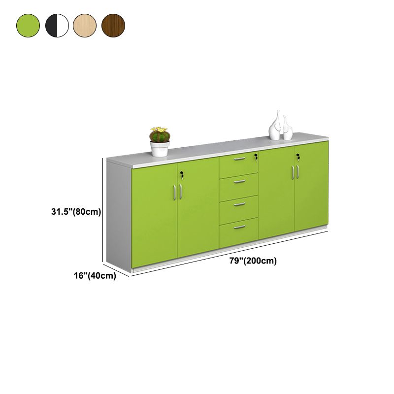 Contemporary File Cabinets Solid Wood Frame Key Lock Horizontal File Cabinet Office