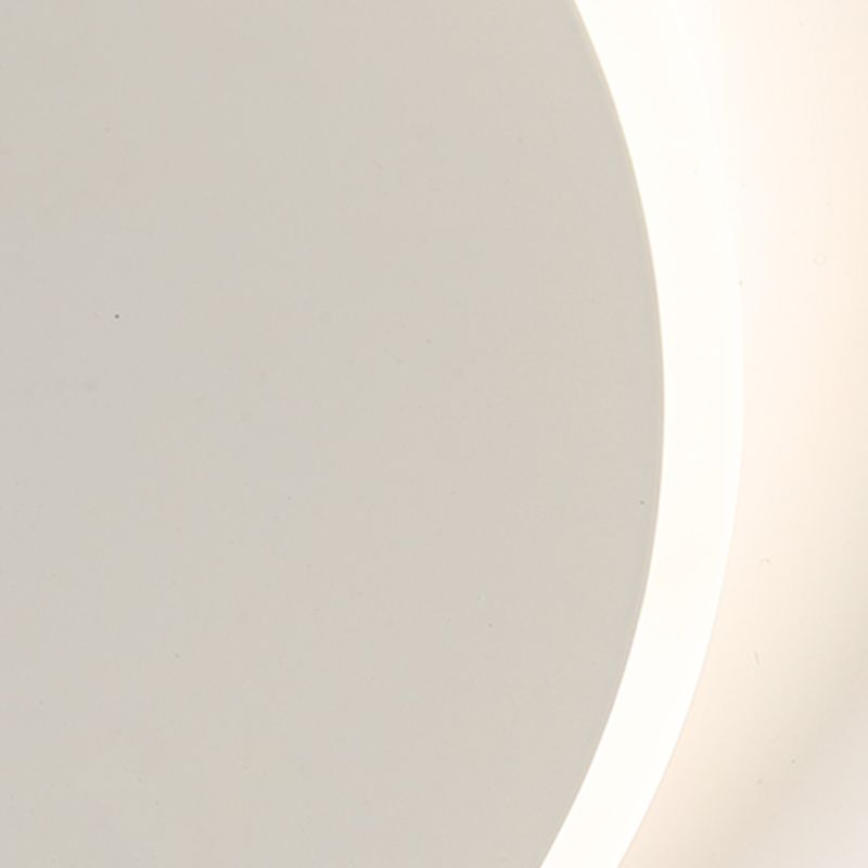 Black and White LED Ceiling Light in Modern Simplicity Iron Circular Flush Mount with Acrylic Shade