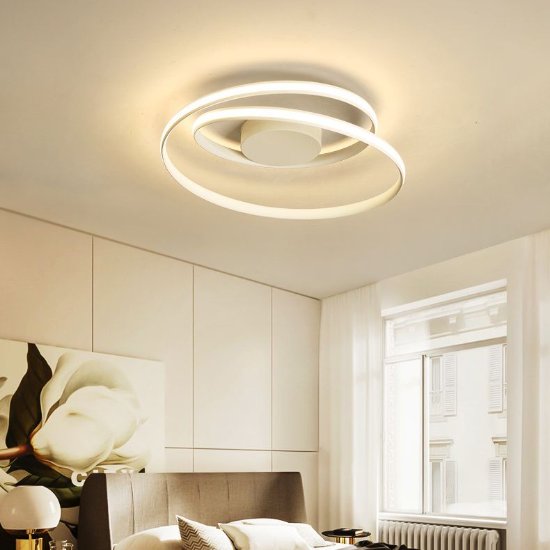 Modern Minimalist Indoor LED Ceiling Light Aluminium Linear Flush Mount with Silicone Shade