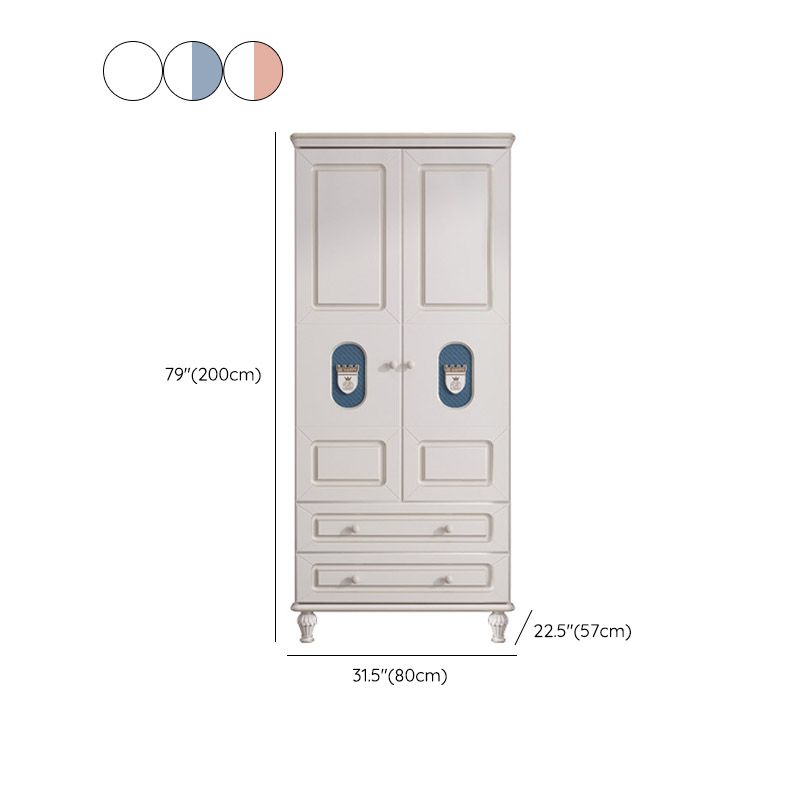 Rubberwood Bedroom Armoire with Shelves Modern Youth Armoire