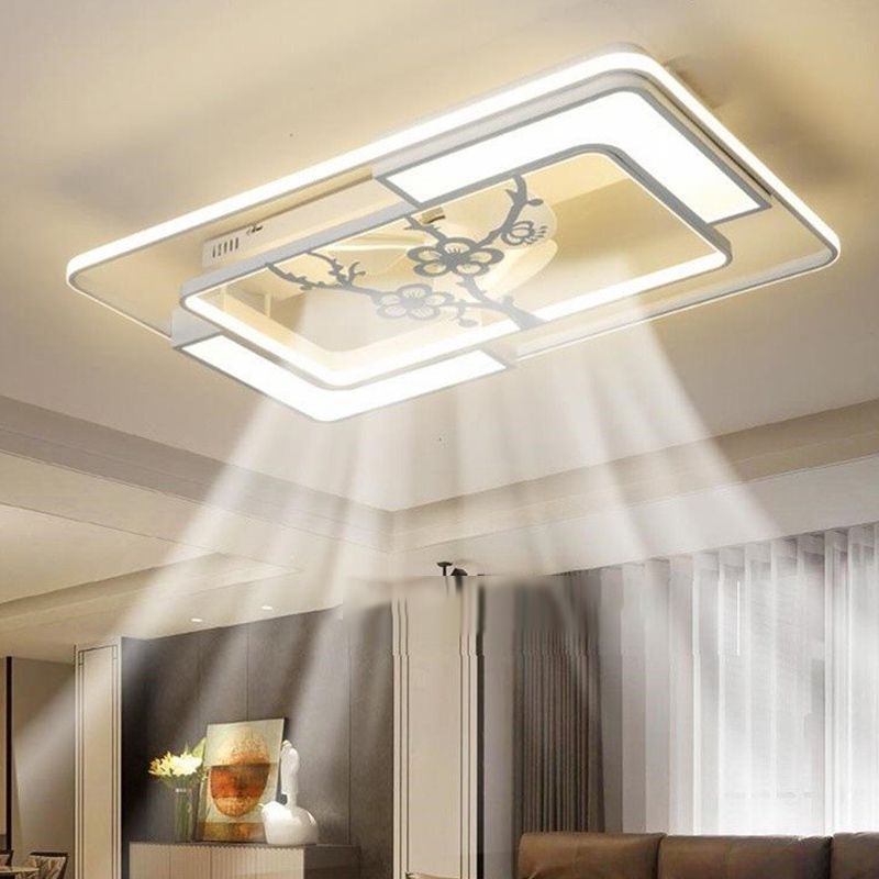 Nordic Style Geometric Fan Light Metal LED Flush Mount Light for Living Room