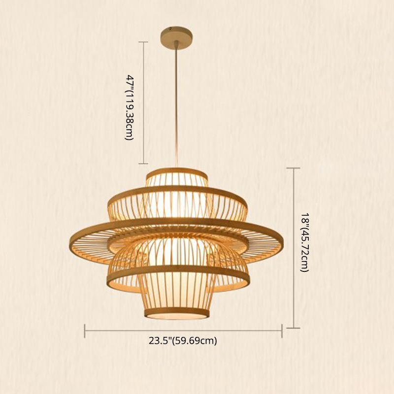 Modern Hand Twisted Ceiling Pendant Lamp Bamboo Ceiling Lamp