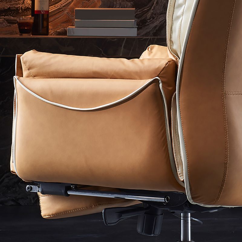 Faux Leather Executive Chair Modern High Back Padded Arms Office Chair