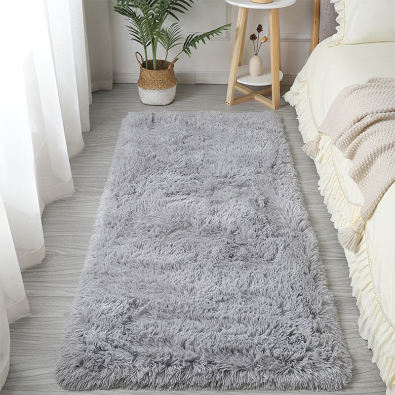 Simplicity Shag Carpet Modern Solid color Carpet Polyester Shag Rug with Non-Slip Backing