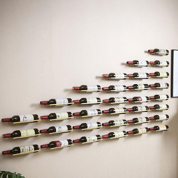 Glam Style Metal Wine Rack Decorative Rectangular Wall-mounted Wine Rack