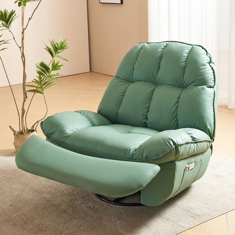 Tufted Faux Leather Recliner Chair Modern 44" Wide Single Reclining Chair with Storage