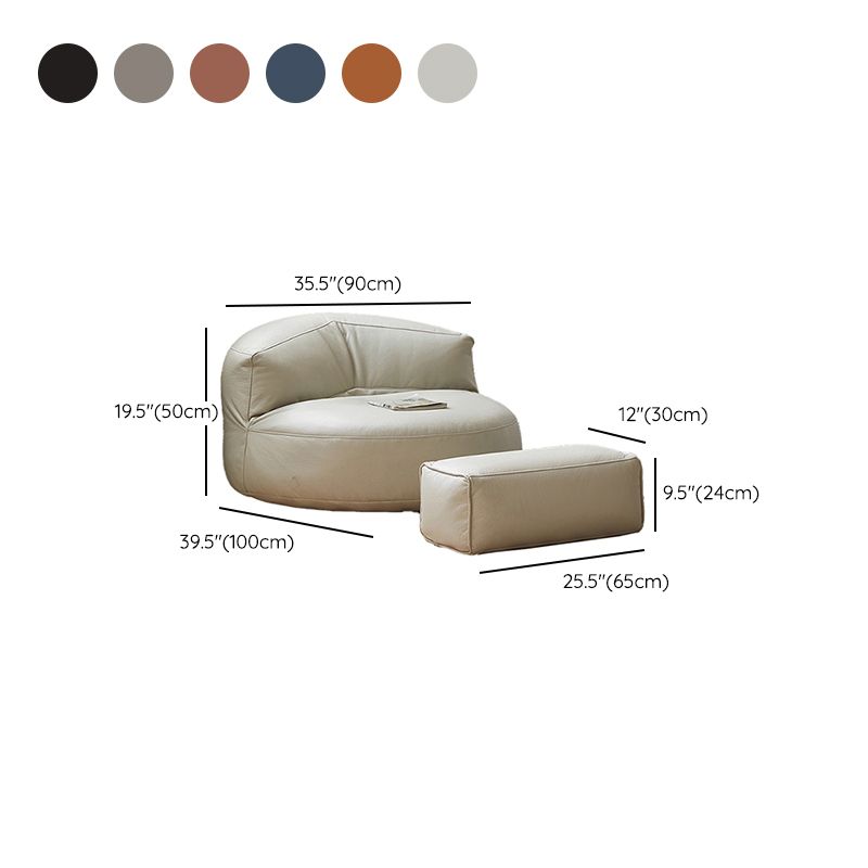 Modern Fixed Back Chair Solid Color Faux Leather Armless Chair