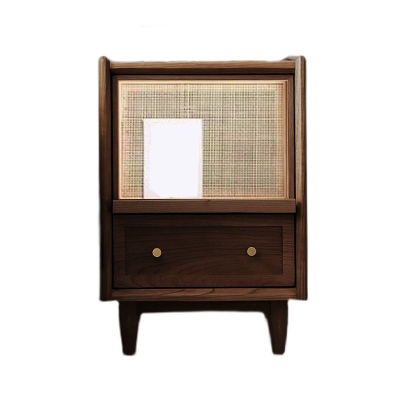 Rattan Bedside Cabinet Modern Minimalist Bedside Table with Legs