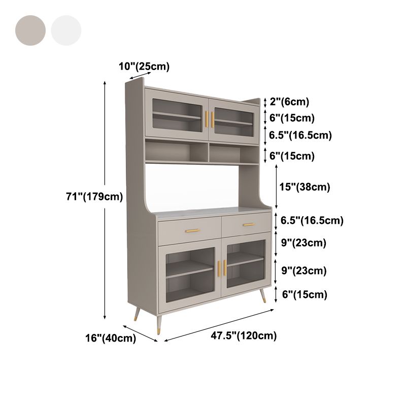 Wood Living Room Sideboard Cabinet Glam Credenza with Drawers and Storage