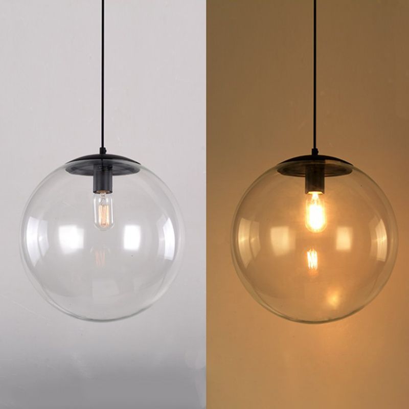 Globe Pendant Lighting Fixtures Industrial Glass 1 Light Pendants