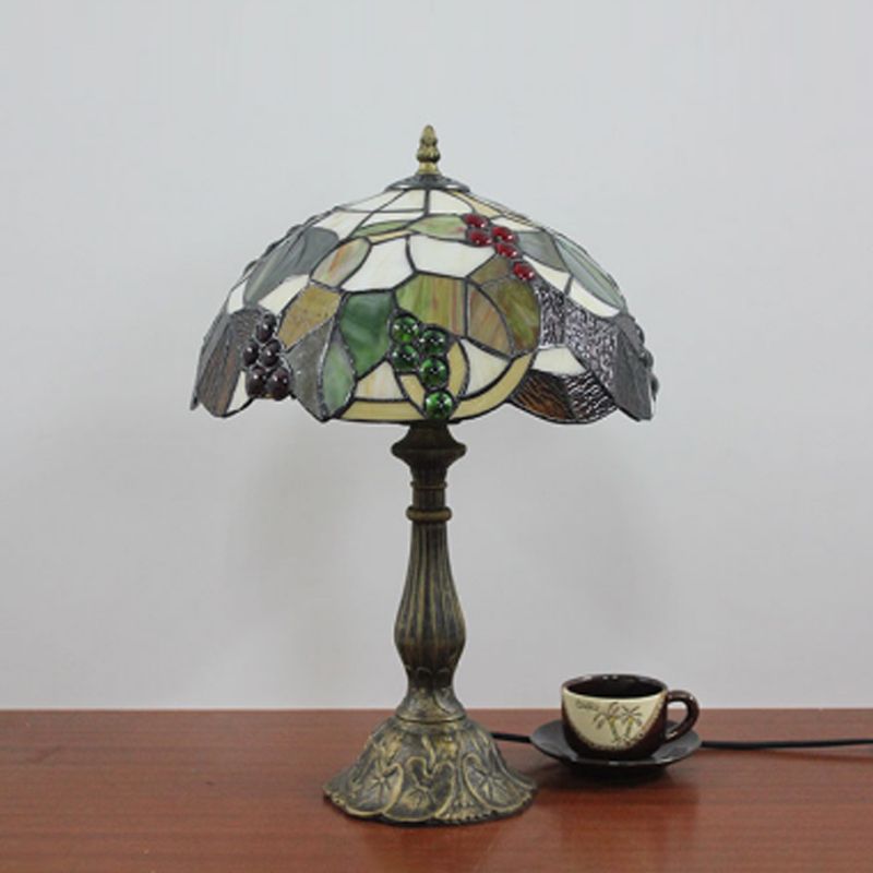 Tiffany Style Table Lamp 1-Light Desk Lamp with Glass Shade for Bedroom