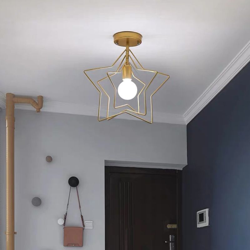 Rotatable Metal Frame Simplicity Ceiling Light Single Bulb Modern Style Aisle Lighting Fixture